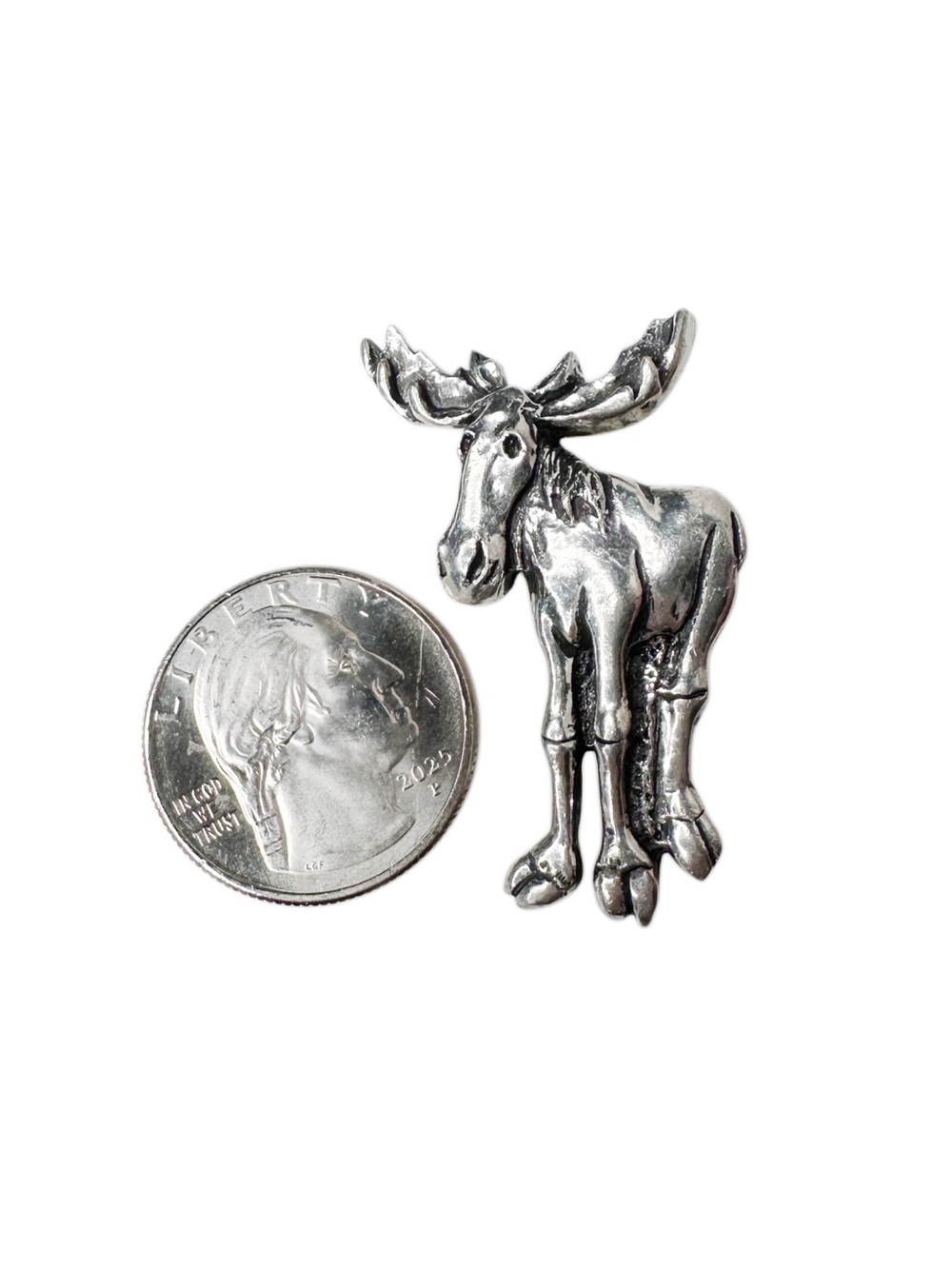 5/$25 😻 Seagull Canada Vintage Pewter Moose Brooch Pin - Picture 2 of 3